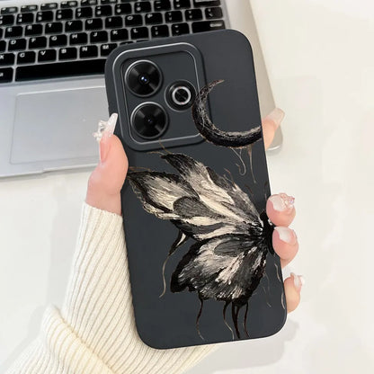Casing For Redmi 13 Case 13 5G Cute Cat Fashion Luxury Flowers Silicone Shockproof Back Cover For Redmi 13 5G Phone Case Bumper
