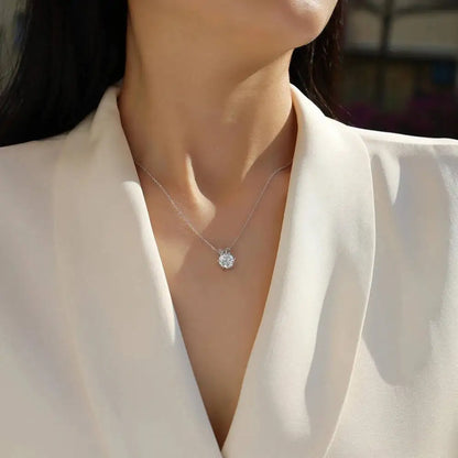 1.0Ct-5Ct Moissanite Pendant Necklace With Certificate For Women Original Real 925 Silver Chain Solitaire Drop Necklaces