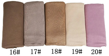 Ramadan Modal Cotton Jersey Hijabs For Woman Long Muslim Shawl Plain Soft Turban Niqab Head Wraps Scarf Women Hijab