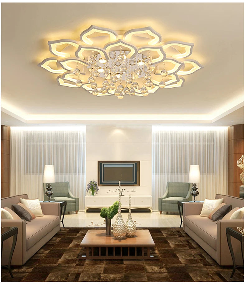 Modern Crystal Chandelier Ceiling Chandeliers For Living Room Lamp Bedroom Kitchen Lustre Indoor Lighting LED Fixtures Lights