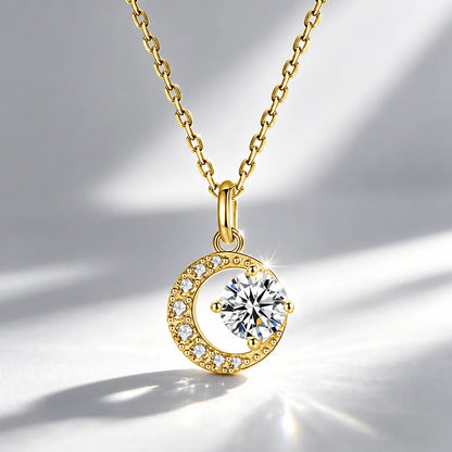 0.5ct-1.0ct VVS1 D Color Moissanite Necklace 925 Soild Sterling Sliver Chain with Certificate Fine Jewelry for Woman Jewelry