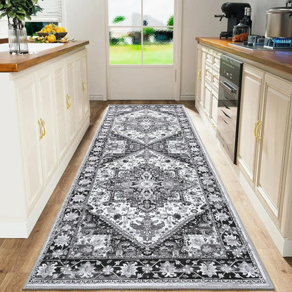 VIKAMA Boho Persian Flannel Carpet Kitchen Floor Mat Hallway Rug Sofa Cushion Bedside Rug Carpet For Live Room Long Rug Home