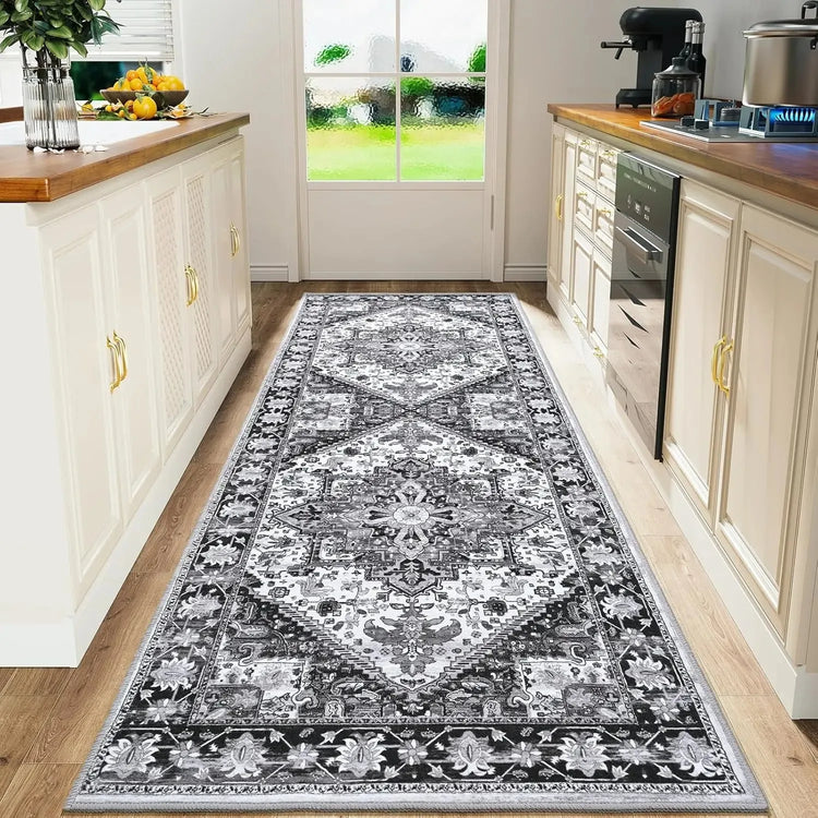 VIKAMA Boho Persian Flannel Carpet Kitchen Floor Mat Hallway Rug Sofa Cushion Bedside Rug Carpet For Live Room Long Rug Home