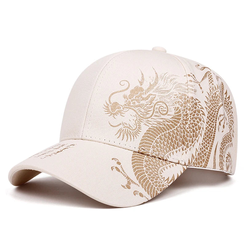 2025 Creative Personalized New Baseball Hat Dragon Printing Skateboard Hat Street Decoration Hip Hop Hat Sunshade Flat Edge Hat