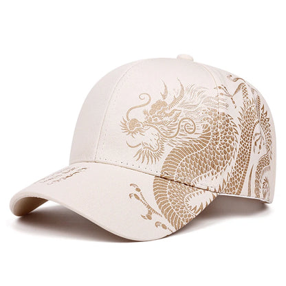 2025 Creative Personalized New Baseball Hat Dragon Printing Skateboard Hat Street Decoration Hip Hop Hat Sunshade Flat Edge Hat