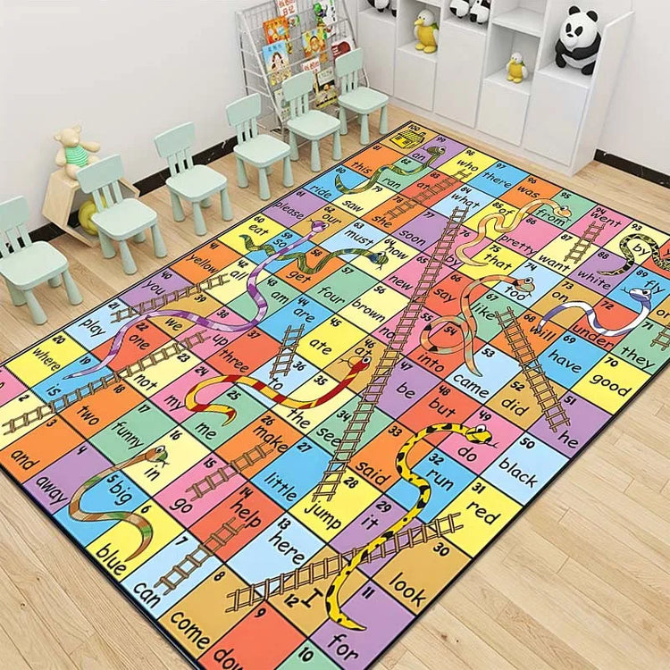 15 Size Snakes and Ladders Game Pattern Rug Carpets for Bedroom Living Room Mat Creative Door Mat Dressing Room Rugs Play Mats