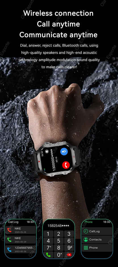 Military GPS Smart Watches For Men Flashlight Waterproof Outdoor Sport Tracker Bluetooth Call Smartwatch Man Women 2025 Pk h12
