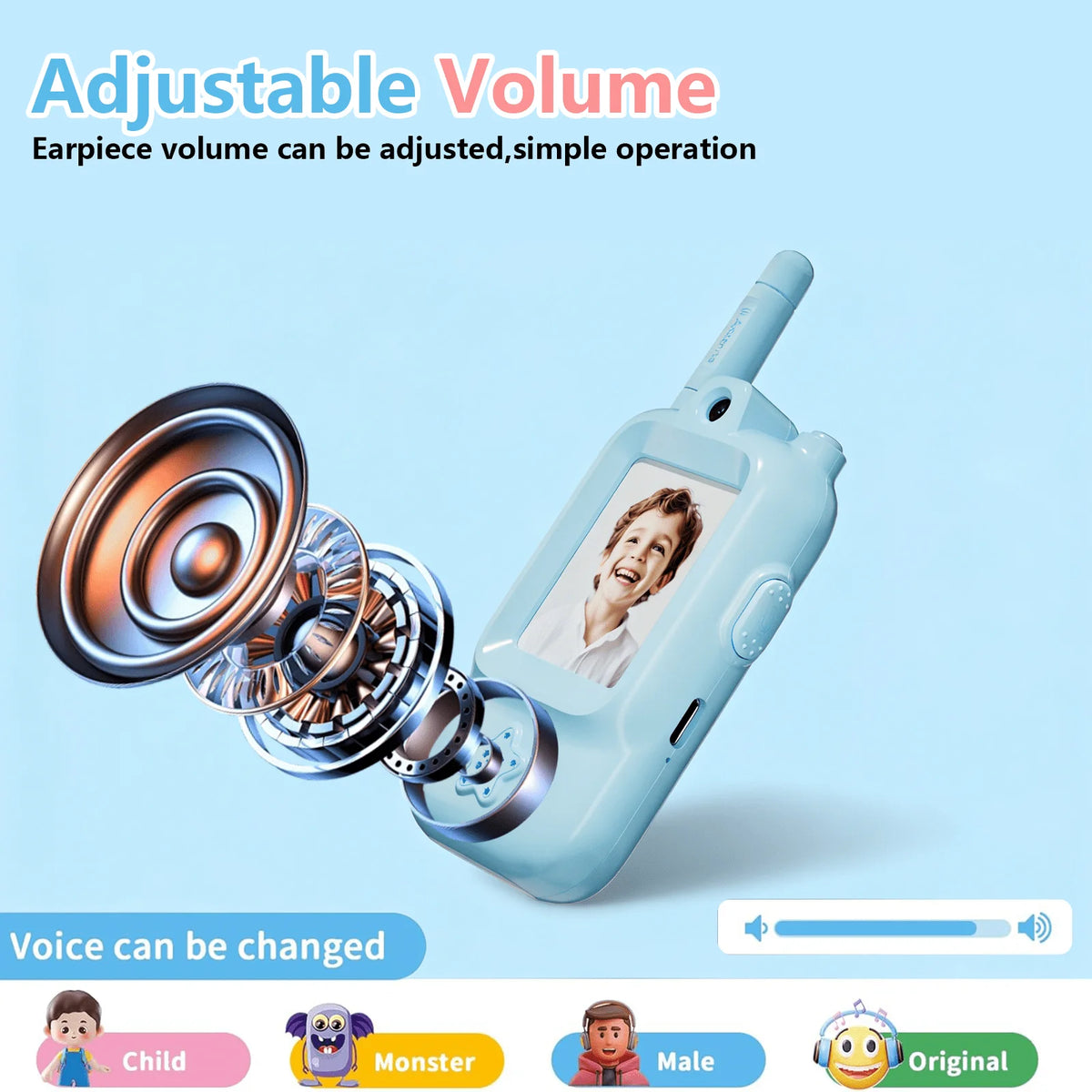 Video Walkie Talkies For Kids, Handheld 2 Pack Rechargeable Video Intercom Kids Walkies Talkies, Kids Walkie Talkies 2 Pack With Voice Changer, 1000 Feet Range, Long Range 2 Way Radio, Indoor Outdoor Toys, For Family Games, O