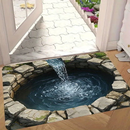3D Waterfall Doormat for Entryways | Creative Floor Mats | Unique Home Entrance Decor Anti slip carpet can be machine washed
