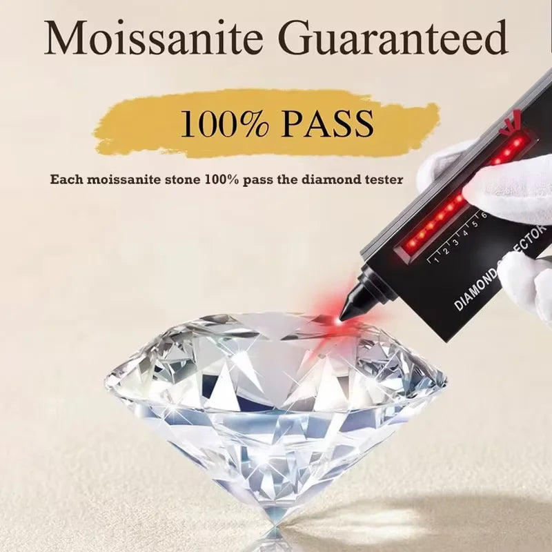 Certified Moissanite Cauliflower Chain Necklace Real 925 Sterling Silver Sparkling 6 Prong Lab Diamond for Women Fine Jewelry