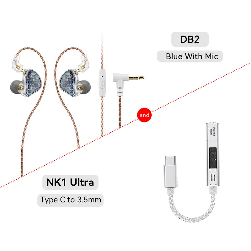 NICEHCK DB2 Wired Earbud IEM 1DD+1BA Hybrid Dual Driver HiFi Earphone With 0.78 2Pin Interface Warm Vocal Music In Ear Monitor