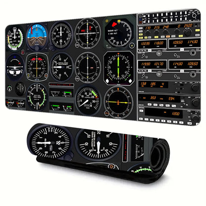 Airplane Dashboard Mouse Pad Large Rubber Base Anti-slip PC Desk Accessories Mousepad for Office & Gamer Keyboard Mats Decor Mat