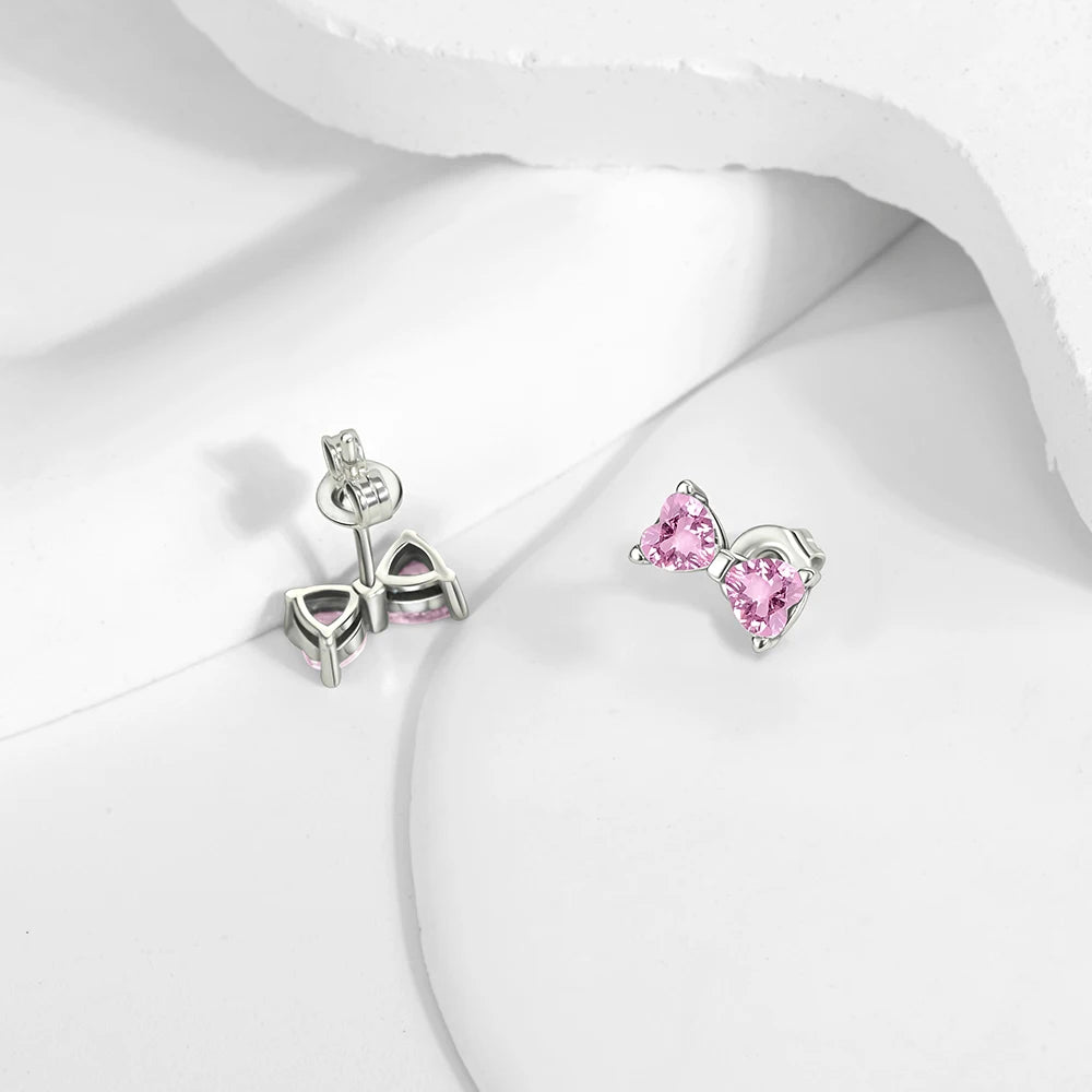 Original 925 Sterling Silver Luxury Bow Flower Shaped Clover Rose Pendant Earrings Elegant Mature Women Delicate Jewelry Gift