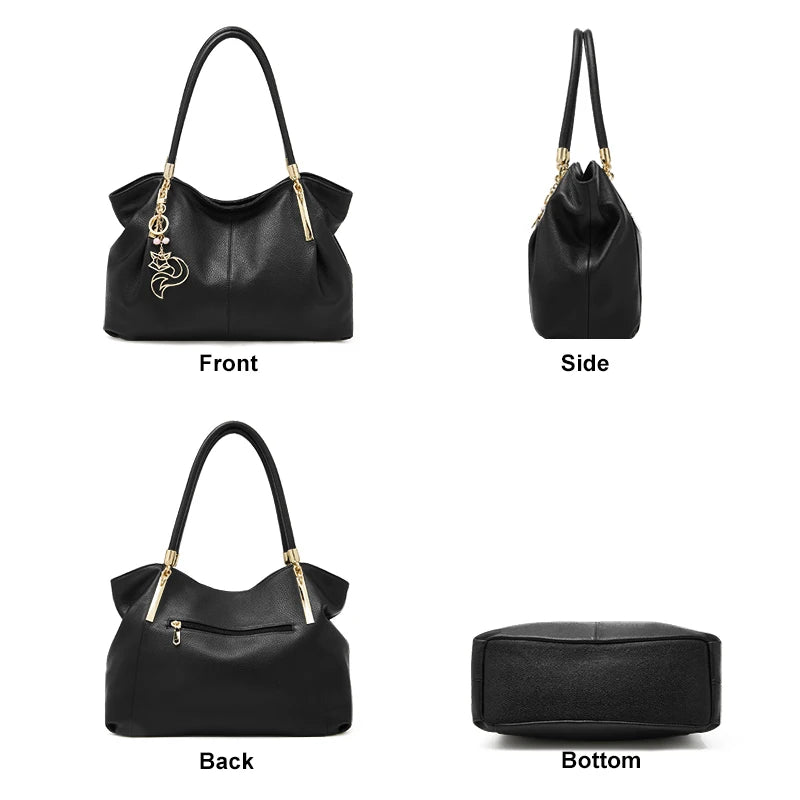 FOXER 2026 New Women's Shoulder Bag Genuine Leather Elegant Female Tote Large Bag Fashion Handbag Commuter Luxury Gift