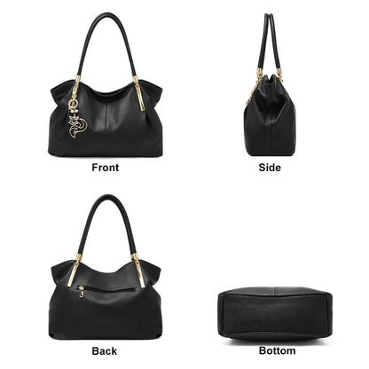 FOXER 2026 New Women's Shoulder Bag Genuine Leather Elegant Female Tote Large Bag Fashion Handbag Commuter Luxury Gift