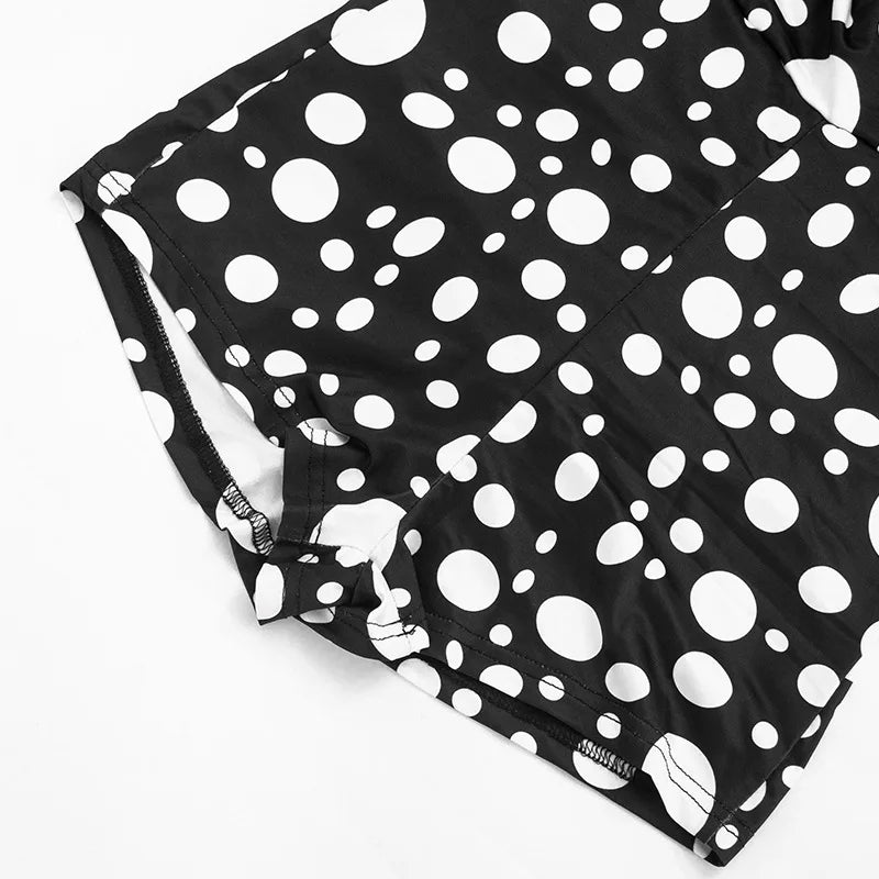 Sexy Polka Dot Romper Women Summer Sleeveless Crew Neck Backless  Bodycon Rompers Jumpsuit for Woman Playsuit