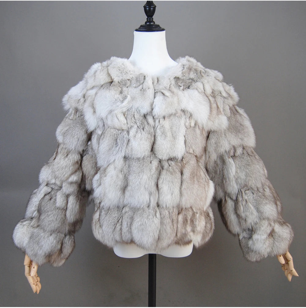 2026 New Style Real Fur Coat 100% Natural Fur Jacket Female Winter Warm Leather Fox Fur Coat High Quality Fur Vest
