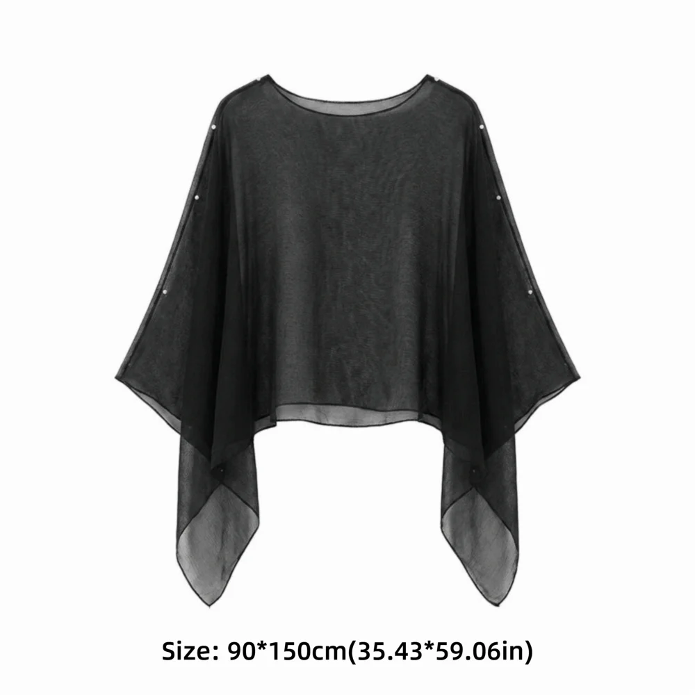 Multicolor Sun Protection Shawl Chiffon Thin Air-conditioned Sweater Travel Photography Vacation Trendy Scarf Summer Season