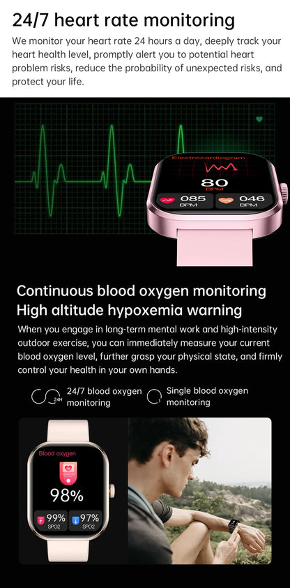 2026 New Smart Watches Women Full Touch Screen Bluetooth Call Waterproof Sport Fitness Tracker Lady Watches Smartwatch For Men