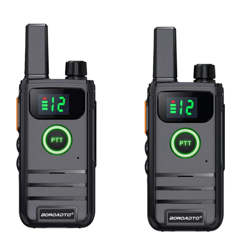 Rechargeable Long Range UHF Walkie Talkie 400-470MHz 16CH Clear Sound Compact Handheld Two Way Radio with Strong Signal Interpho
