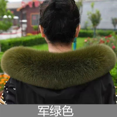 100% Real Fox Fur Collar Winter removable fur Hood Trims Warm Furry Decor Shawls for Coat Parkas Luxury Female fur Scarf