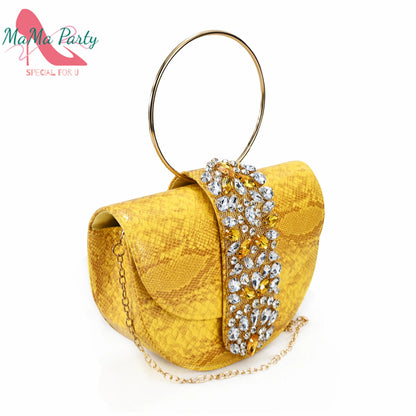2025 Autumn New Design Specials Italian Women Shoes and Bag Set Pink Color Comfortable Mid Heels With Rhinestone