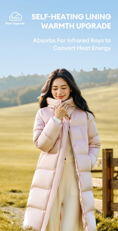 Semir Down Jacket Women Long Length Waterproof Coat 2026 Fashion Winter New Loose Hooded Coat Simple Down Jacket Woman