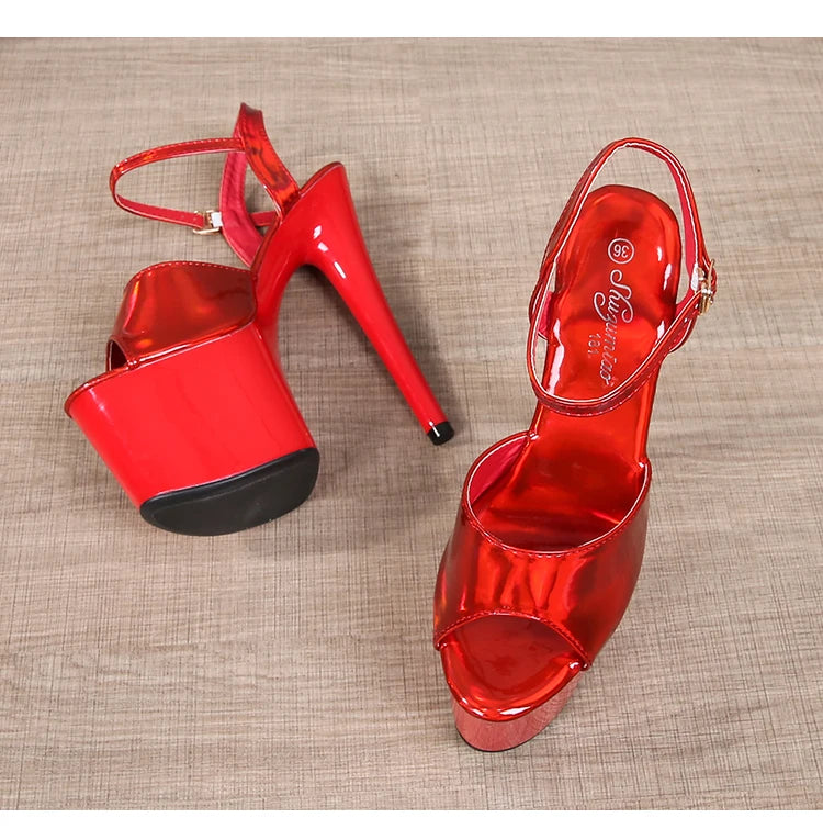 Platform Shoes for Women 2023 Designer Luxury Strip Pole Dance Heels Dance Shoes Red Pink Sandals Women Summer Elegant 20cm High