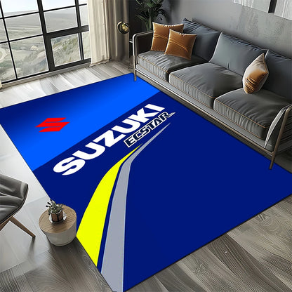 2025 Racing Car S-SUZUKI Logo Motorcycle Carpet Rug for Bedroom Living Room Home Sofa Decoration,kids Play Decor Floor Mat Gift