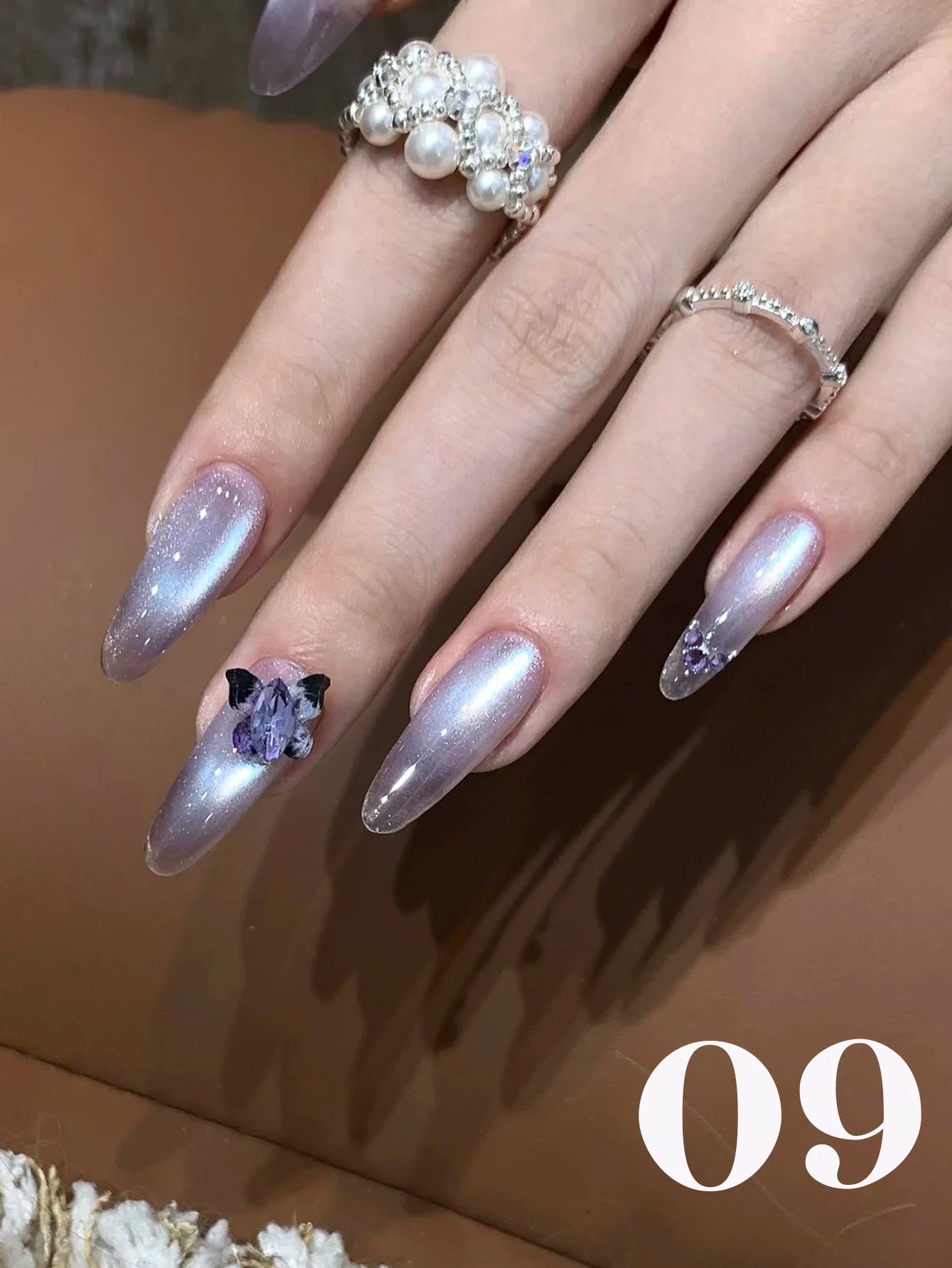 1-24pcs WS Romantic Purple Cat Eye Gel Nail Polish New Style Super Flash Versatile Whitening Purple Glass Bead Cat Nail Salon