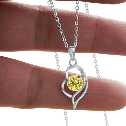 Butterflykiss 925 Sterling Silver Open Heart Pendant Necklace D VVS1 Round Cut Moissanite Love Charm Necklace For Women