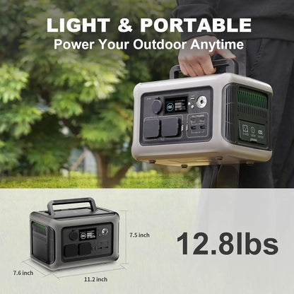 ALLPOWERS R600 Portable Power Station 600W 299Wh LiFePO4 Solar Generator with 2x600W (1200W Surge) AC Outlet for Camping RV Home