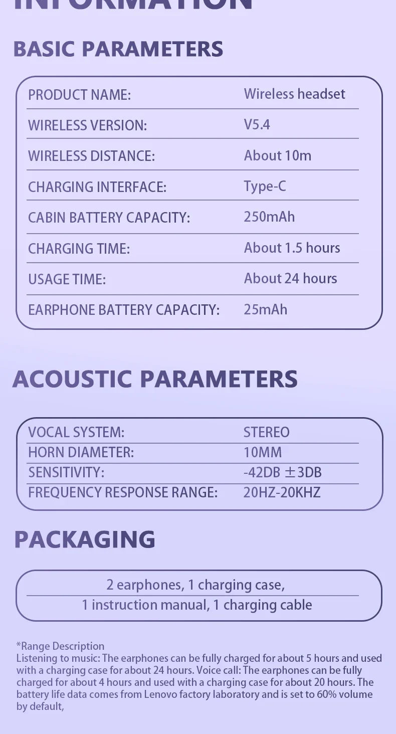Original Lenovo TA410 Bone Conduction Wireless Earphones OWS 5.4 Bluetooth Headphones Stereo Music Call Noise Cancelling Earbuds