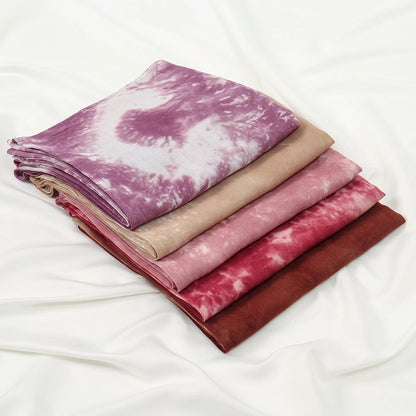190*90cm Big Size Modal Cotton Hijab Women Tie-dye Scarf Double Stitching Shawl Muslim Gradient Plain Cotton Rayon Headscarf