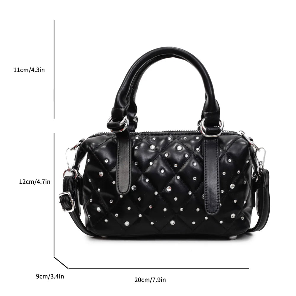 Light Luxury Rhinestone Women Handbags New Exquisite Fashion PU Leather Crossbody Bag Classic High Quality One Shoulder Pack