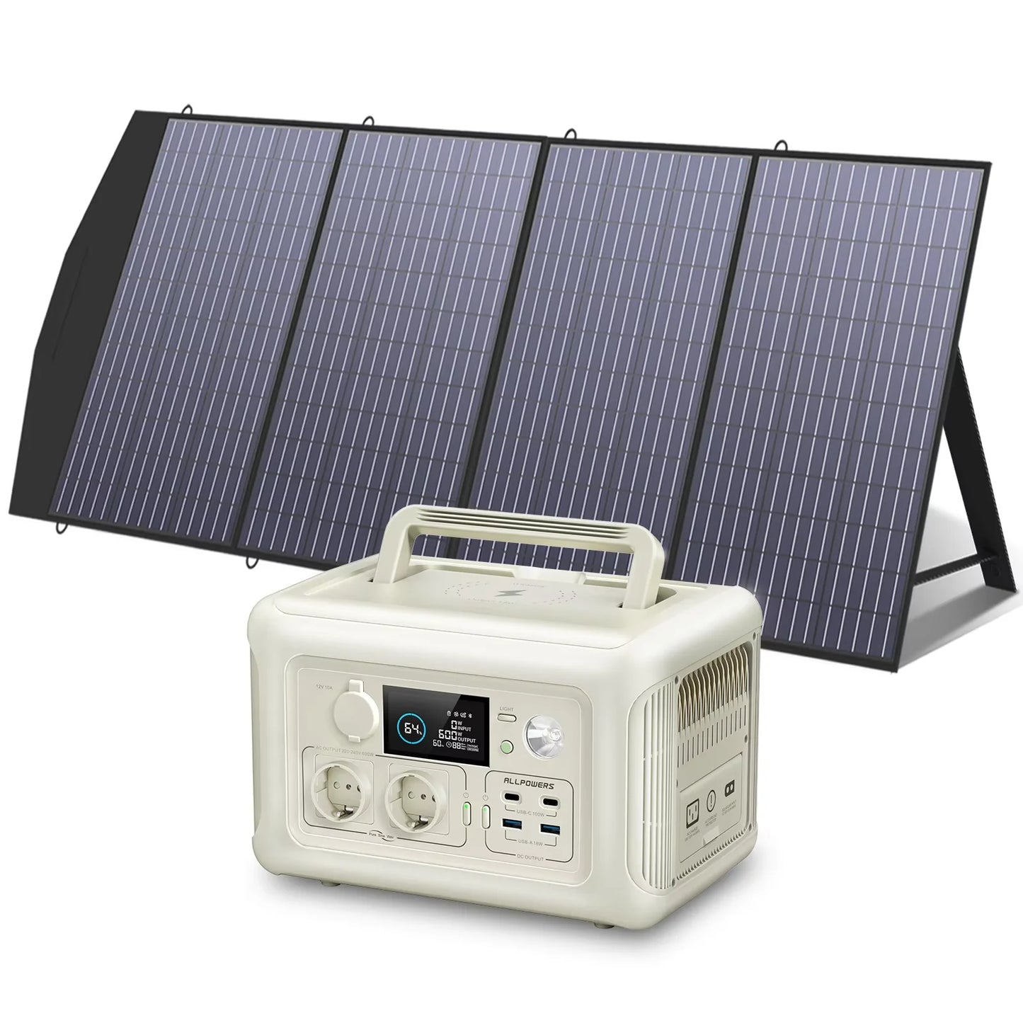 ALLPOWERS R600 Portable Power Station & Portable Solar Panel (option) Pure Sine Wave 299Wh Outdoor Solar Generator for Camping