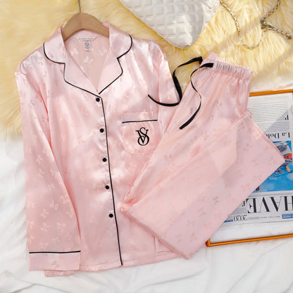 Victoria's Secret Suit Womens Silk Satin Pajamas Set Short Sleeve Shorts Sleepwear Loungewear Soft Breathable Button Down Pyjama