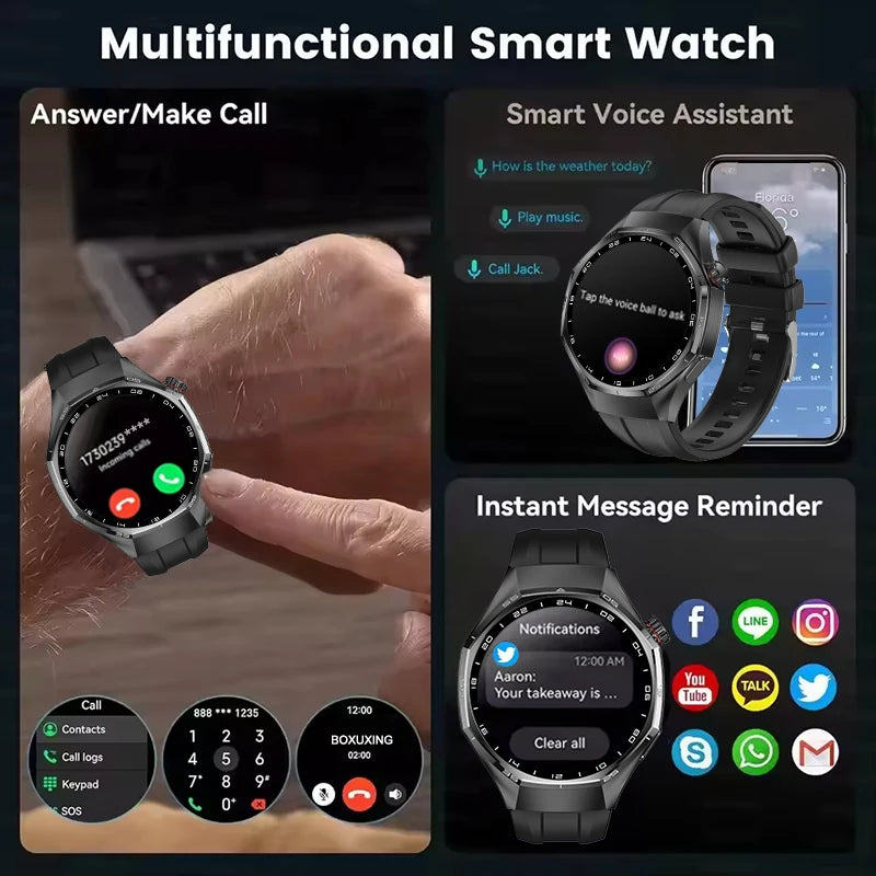 2026 New Global Version Watch 6 Pro GPS Smart Watch Men AMOLED Screen Sports Fitness Track Bluetooth Call Waterproof Smartwatch