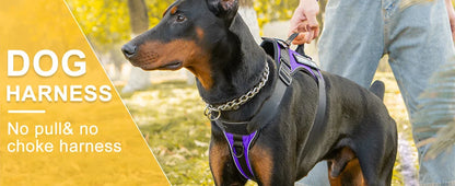 Service Dog Harness, No Pull Reflective Adjustable Pet Vest, Handle & Patches, Breathable Mesh, Easy On-Off for Small Large Dogs