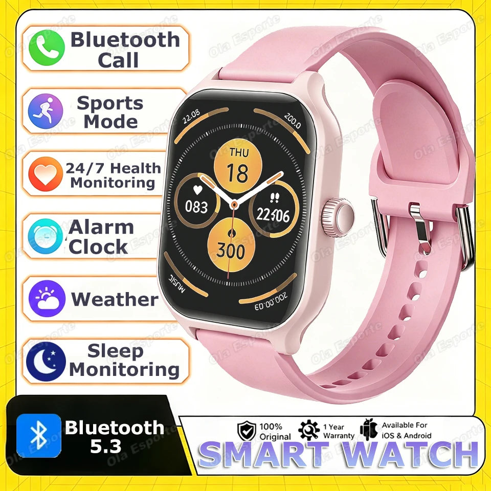 2026 New Men's Smart Watch Women's Gift Heart Rate Blood Oxygen ECG Sports Fitness Watch Electronics Bluetooth Call Smartwatch