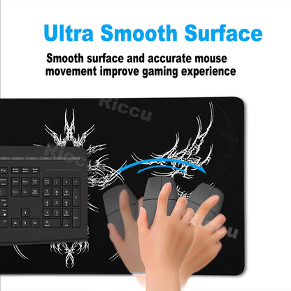 Black White Cybersigilism Deskmat Gothic Sword Art Mousepad Office Rubber Mouse Pad XXL PC Desk Accessories Gaming Keyboard Mats