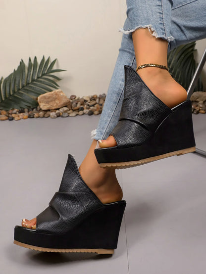 2026 New Women's Wedges Slippers Summer Thick Soled Luxury Shoes Super High Heels Fashion Open Toe Ladies Comfortable Slippers