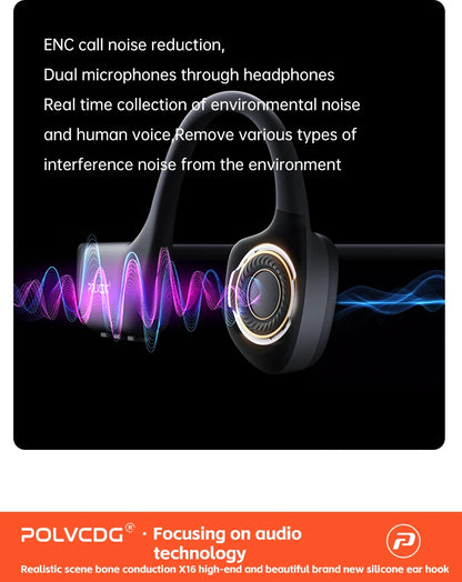 POLVCDG bone conduction swimming earphones IPX8 waterproof 32GB memory Bluetooth 5.4 silicone material 2025 new product x16