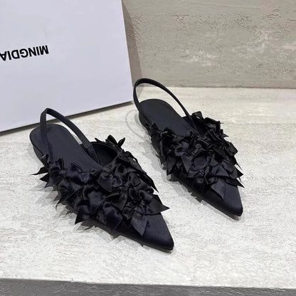 Women Sandals Pointed Toe Flats Elegant Slippers Sexy Fashion Woman Shoes 2025 New Summer Dress Luxury Sandalias De Mujer