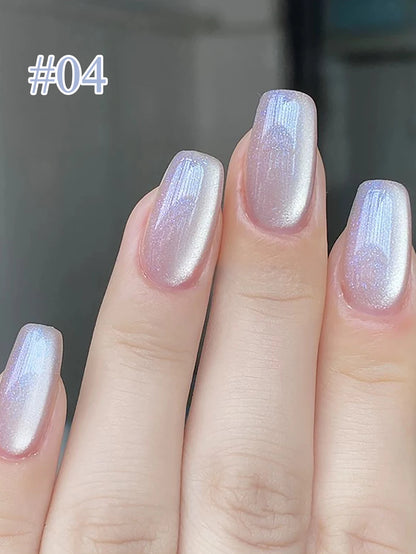 1-24pcs WS Romantic Purple Cat Eye Gel Nail Polish New Style Super Flash Versatile Whitening Purple Glass Bead Cat Nail Salon
