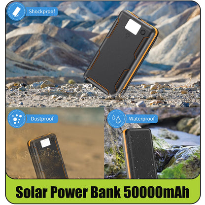 50000mAH Solar Power Bank Folding Solar Panels 5V 2A USB Output Portable Outdoor Camping Sun Power For IPhone Android