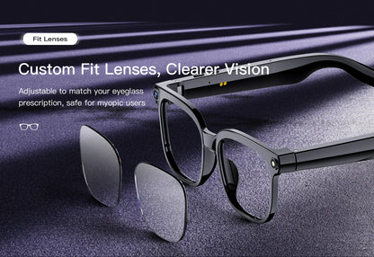 Smart Glasses IP65 Waterproof Connect To Mobile APP Video and Photo Translation AI Language Assistant Bluetooth Smart Glasses