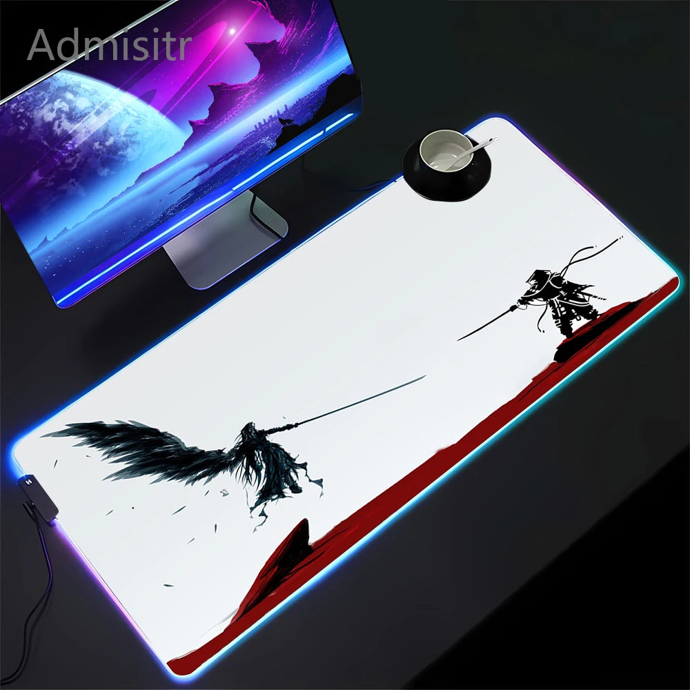 RGB Gaming Mousepad Space Mouse Mats LED Large Gamer Mousepads Keyboard Pads Luminous Desk Mat Final Fantasy Mouse Pad Backlit
