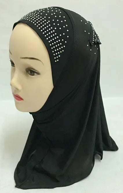 Girls Kids Muslim Beautiful Hijab Islamic Arab Scarf Shawls Flower Pattern