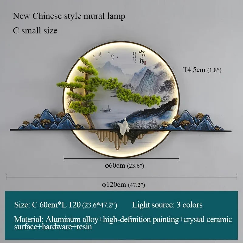 COLIN Modern Picture Wall Light LED Chinese Creative Landscape Mural Sconce Lamp For Home Living Room Study Bedroom Decor